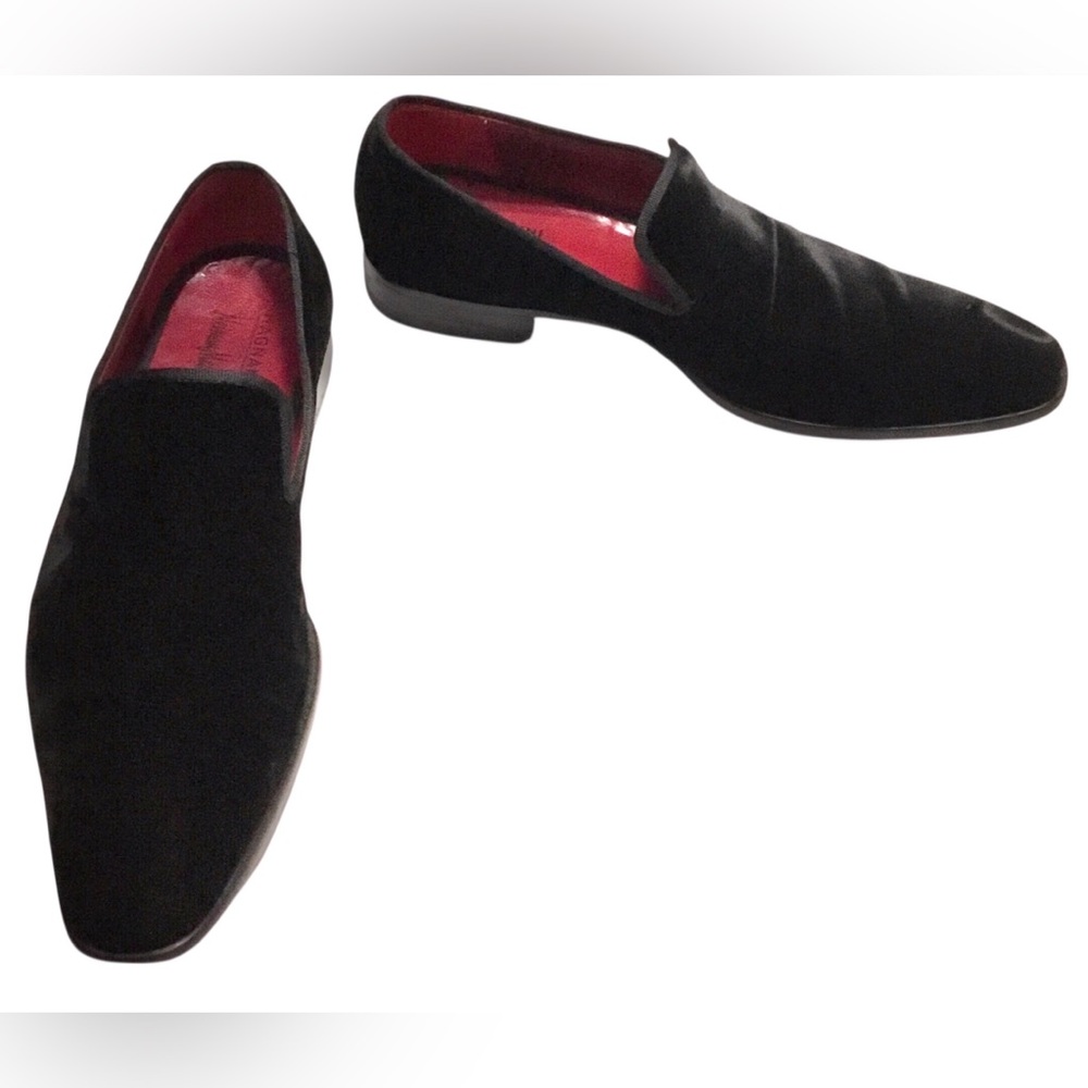 Magnanni for Neiman Marcus Dorio Venetian Black Velvet Slip-on